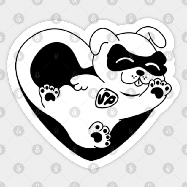 Super Pup doodle [black version] Sticker by dmac